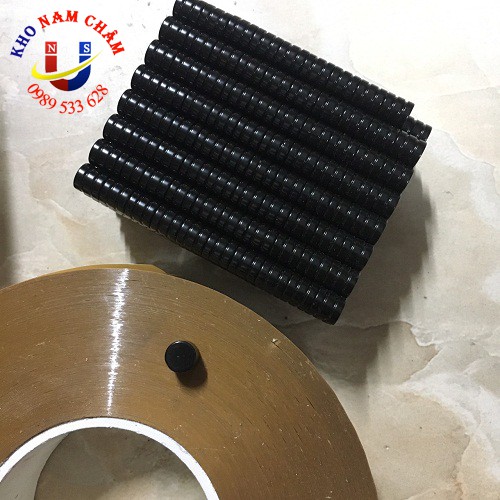 Nam châm viên D10X10 có rãnh mạ epoxy chịu nhiệt