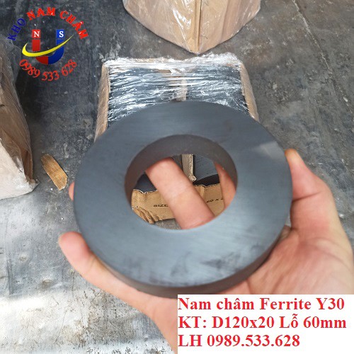 Nam châm loa kích thước D120x20 lỗ 60mm