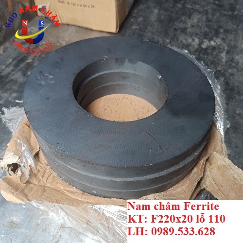 Nam châm Ferrite D220x20 lỗ 110mm