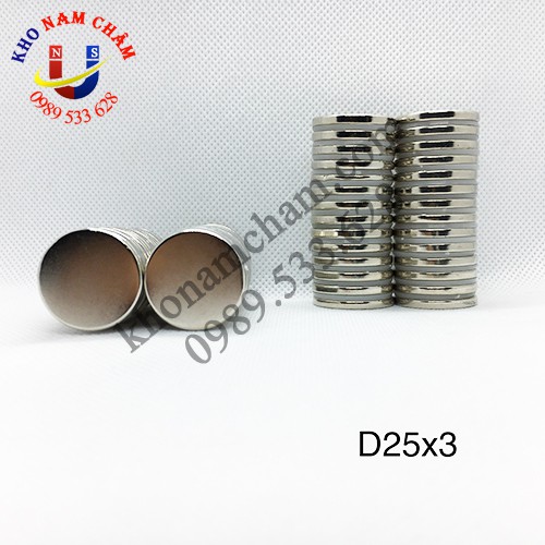 Nam châm viên D25x3 mm