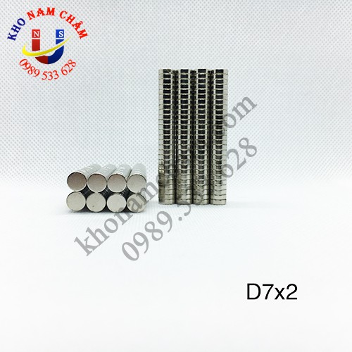 Nam châm viên D7x2 mm