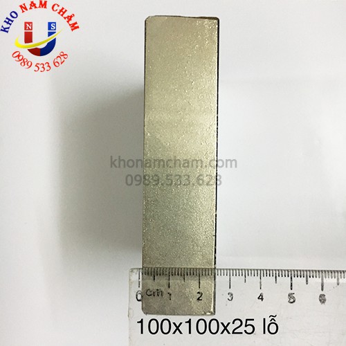 Nam châm viên 100x100x25 có lỗ