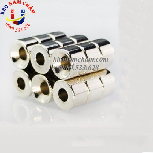 Nam châm đất hiếm 15x10 lỗ 6mm
