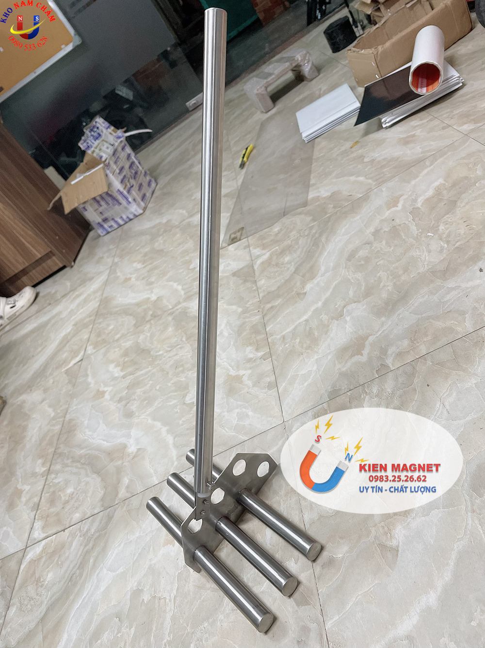 Cào nam châm 3 thanh lọc sắt siêu mạnh