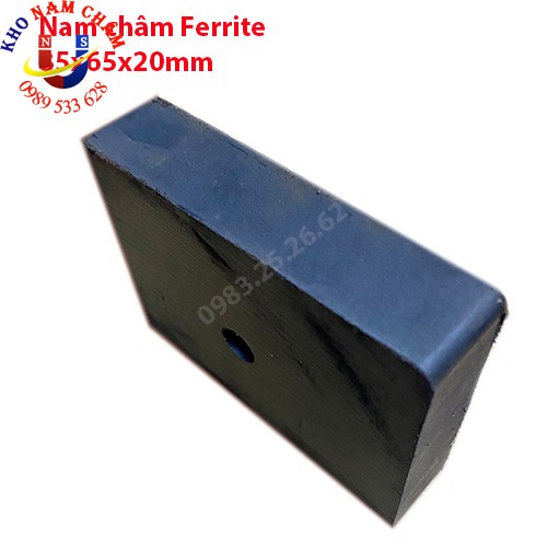 Nam châm vĩnh cửu 85x65x20 lỗ 9mm