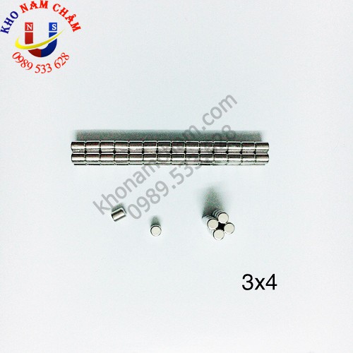 Nam châm viên 3x4 mm