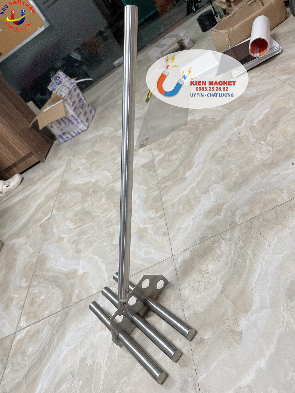 Cào nam châm 3 thanh lọc sắt siêu mạnh