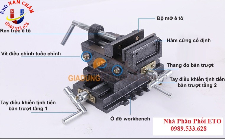 Ê Tô chữ thập kẹp Bàn khoan (5 inch)
