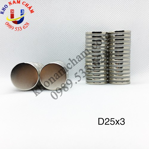 Nam châm viên D25x3 mm