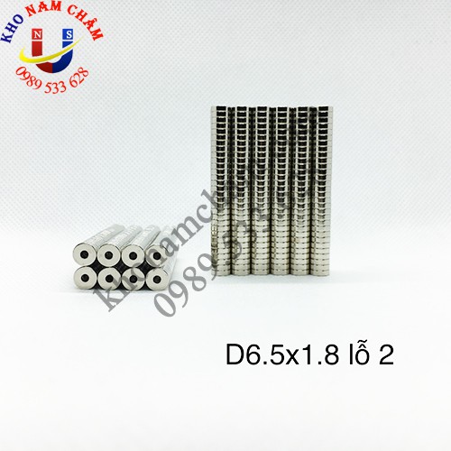 Nam châm viên D6.5x1.8 lỗ côn 2