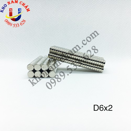 Nam châm viên D6x2 mm