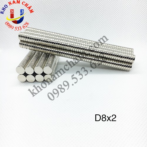Nam châm viên D8x2 mm
