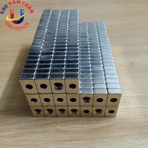 Nam châm viên 15x10x5 lỗ vát 4mm