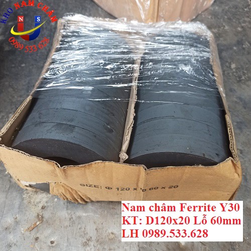 Nam châm loa kích thước D120x20 lỗ 60mm
