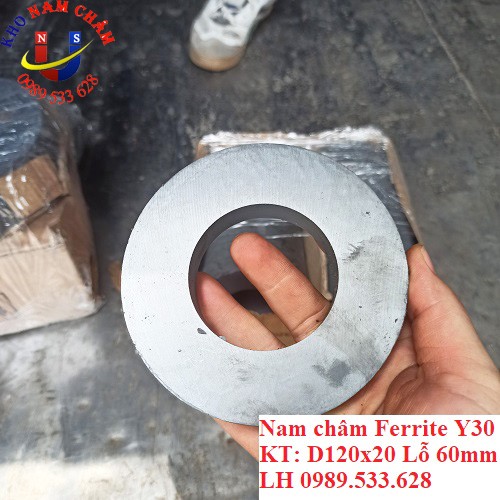 Nam châm loa kích thước D120x20 lỗ 60mm