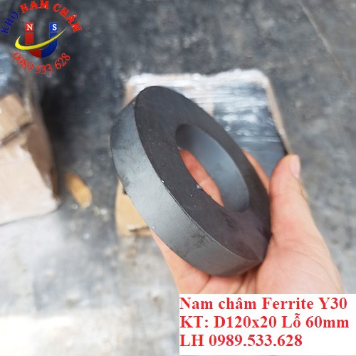 Nam châm loa kích thước D120x20 lỗ 60mm