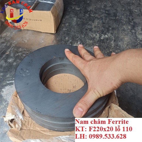 Nam châm Ferrite D220x20 lỗ 110mm