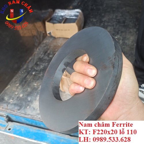 Nam châm Ferrite D220x20 lỗ 110mm