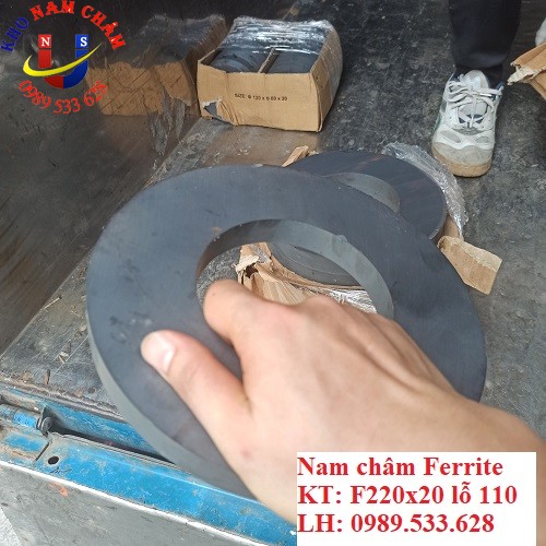 Nam châm Ferrite D220x20 lỗ 110mm